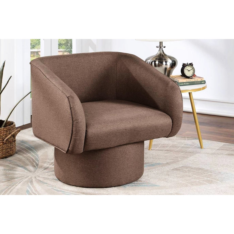 Chaise d'appoint rembourrée et rembourrée en tissu de café clair