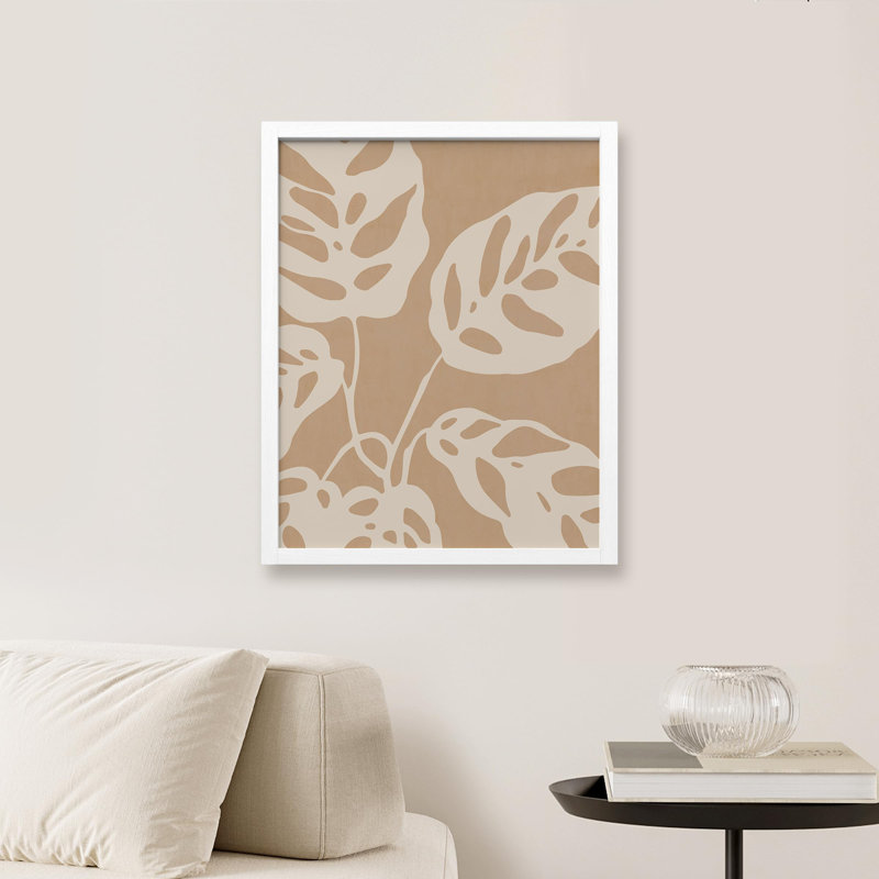 «Palm Monstera Green Leaf» sur papier, Blanc, H 14 po x l 11 po