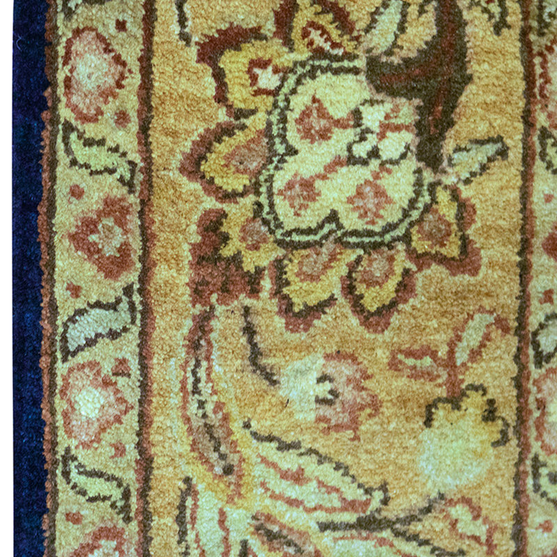 Hand Knotted Wool Area Rug in Black And Gold
