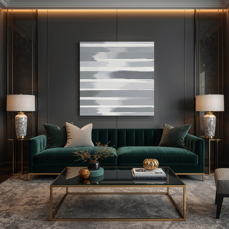 Art mural sur toile DiagonalStripes, H 32 po x l 32 po