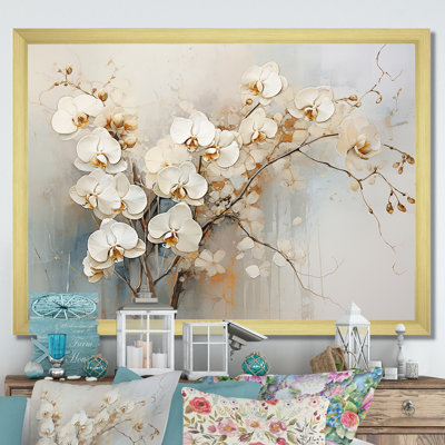 «Beige Orchids Tranquility I», reproduction sur toile