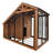 Backyard Discovery Waggin' Retreat Cedar Wood Outdoor Dog Kennel with Galvanized Steel Roof and Easy-Access Feeding Door