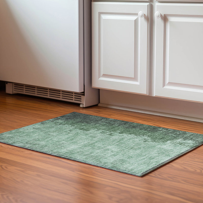 Tapis abstrait lavable à la machine de qualité supérieure Woodson AMF1912, Rectangle 1 pi 8 po x 2 pi 6 po