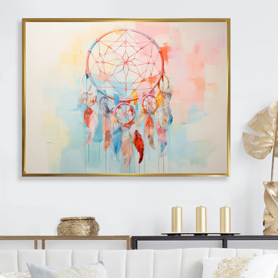 Capteur de rêves multicolore sur toile