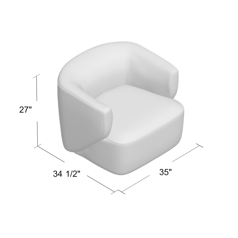 Mila Swivel Barrel Chair, Comal Azure Performance Textured Weave