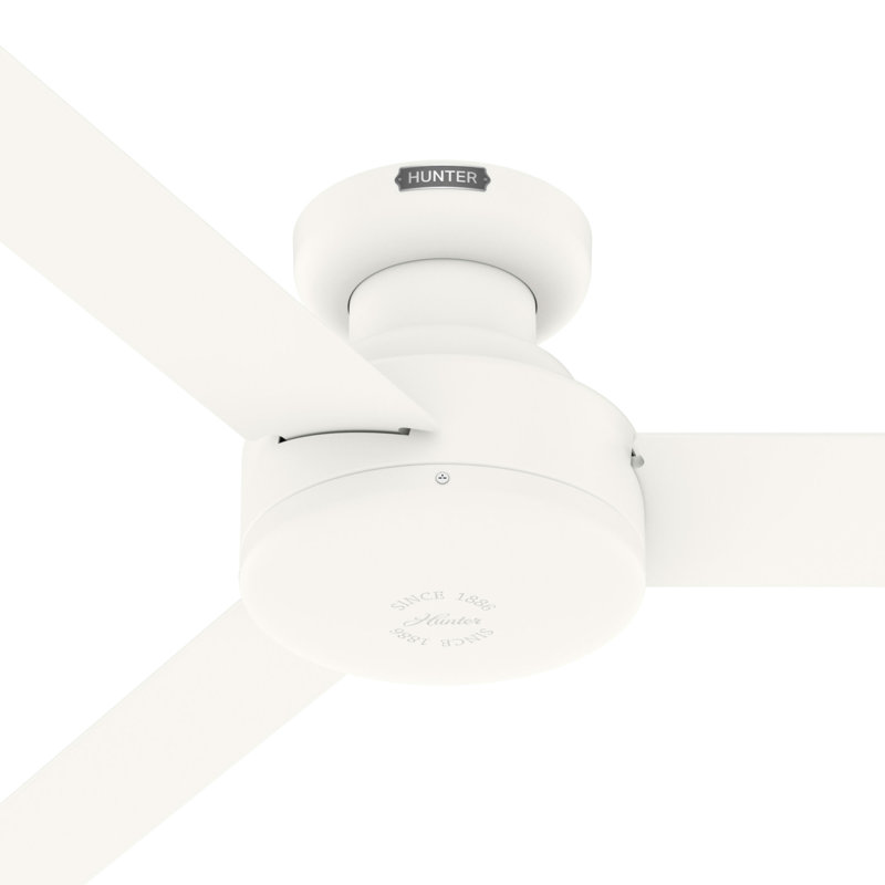 Presto 52" 3 - Blade Modern Low Profile Indoor Ceiling Fan with Wall Control, Matte White