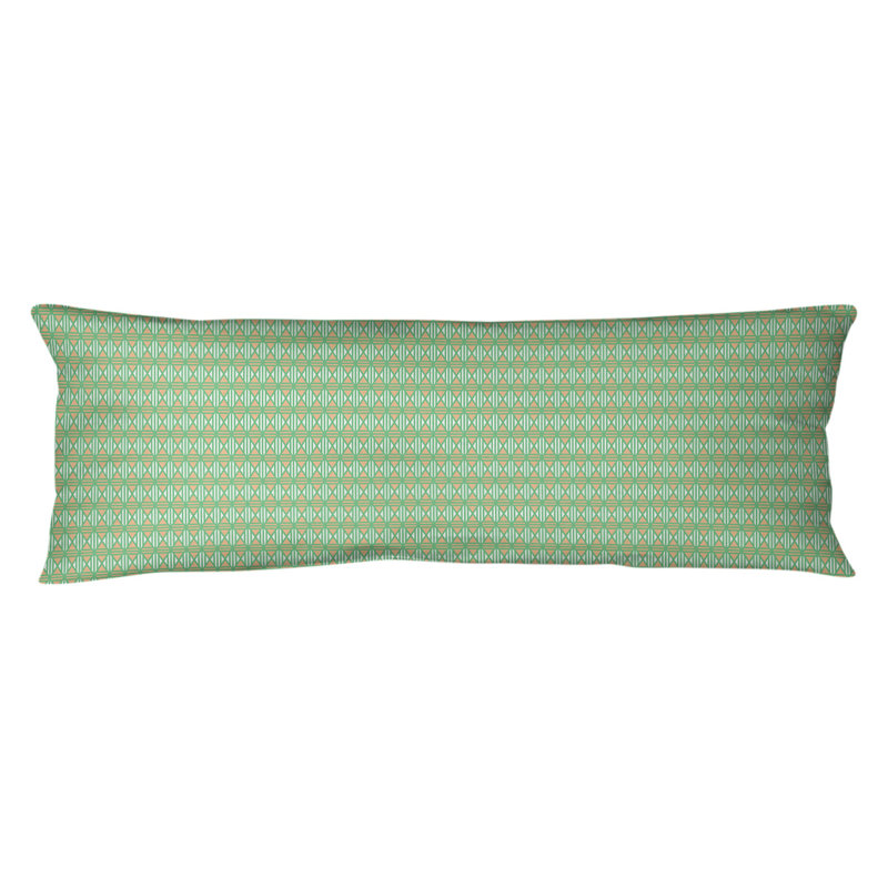 Coussin lombaire Katelyn Elizabeth, Vert / Orange, Bourre en polyester, Molleton moelleux