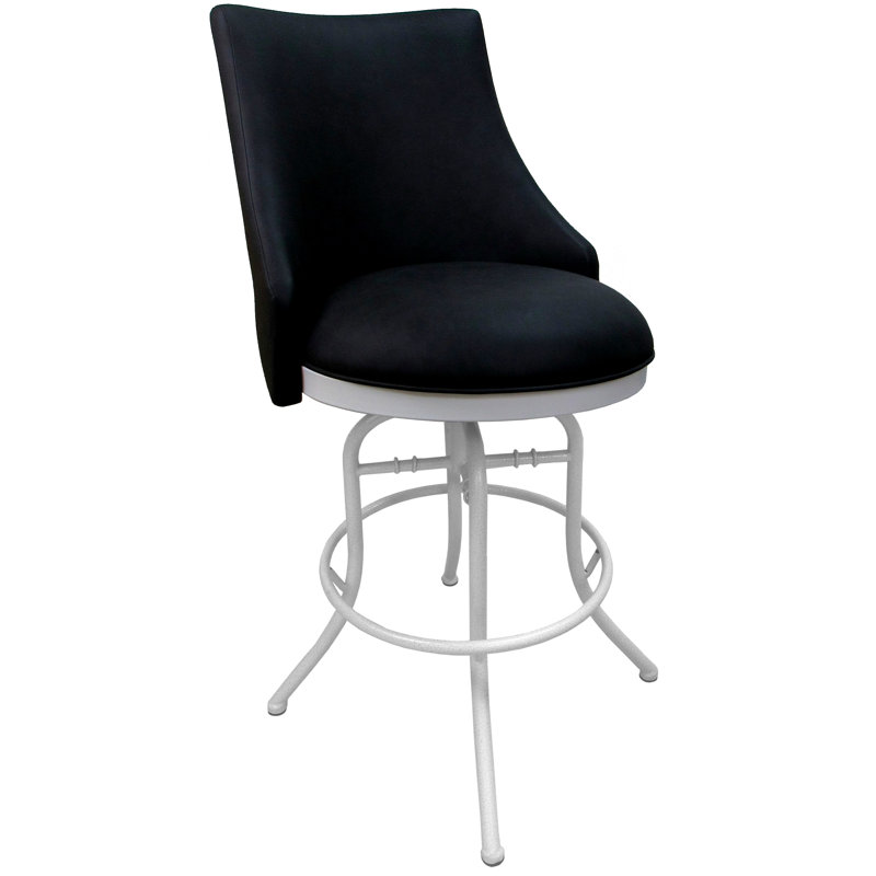 Tabouret de bar et de comptoir pivotant Rabita, Blanc, Noir, Tabouret de comptoir (siège d'une hauteur de 26 p