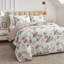 Ensemble de courtepointe 2 pièces pour lit simple réversible à motif floral beige Ensemble de couvre-lit réversible en microfibre douce pour enfants-129688001