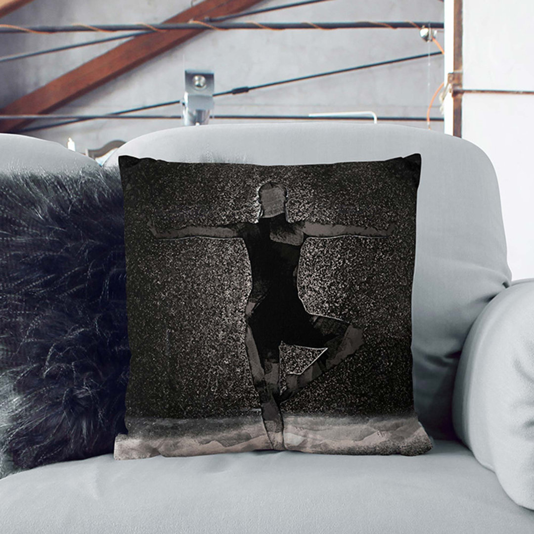 Dancing in the Rain in Abstract Cushion with Filling