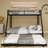 High - Stability Square Tube Bunk Bed, Featuring Ladder & Rolling Trundle, Modern Minimalist Look, Strong Load - Bearing for Home, Dormitory & Guest Room Needs-Queen Size-1140131814