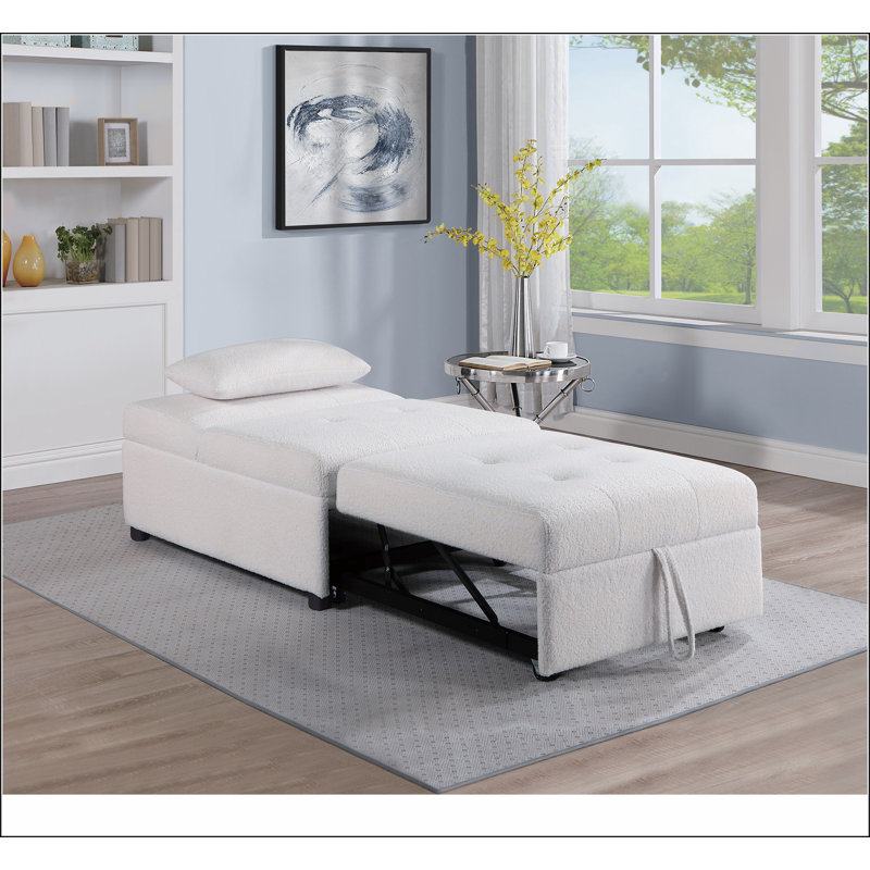 Canapé-lit contemporain en tissu Sherpa