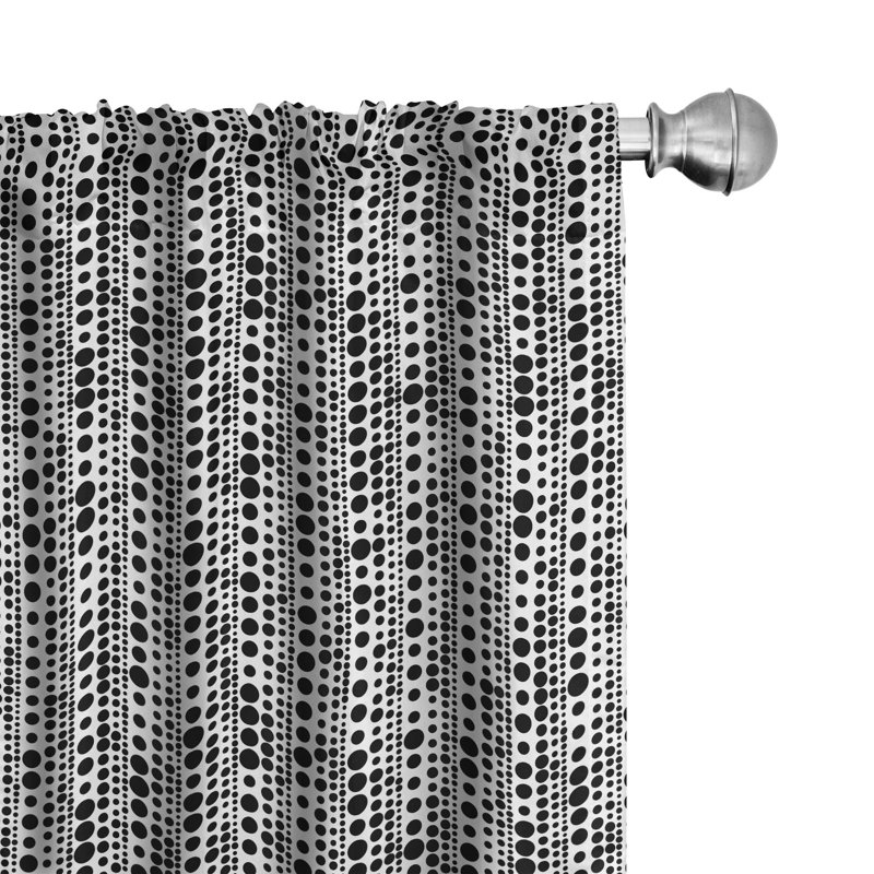 Rideaux 4 panneaux East Urban Home, noir et blanc, L 56 po x L 95 po