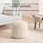 Sfera 17" Ivory Upholstered Pouf Ottoman-755483267