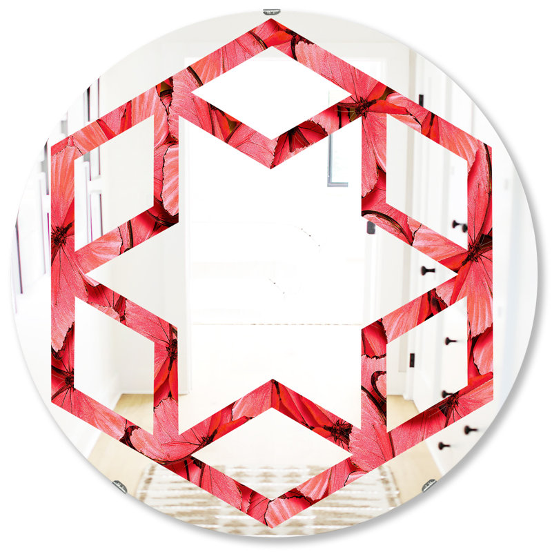 Miroir mural Hexagon Star Butterflies, H 31,5 po x l po