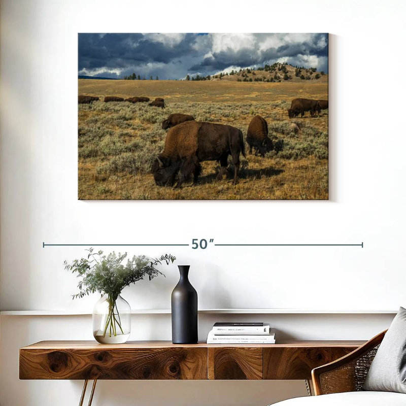 Brampt Yellowstone Bison, 26" H x 39" W