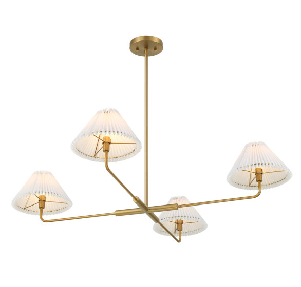 Pearson 4-Light Chandelier, Laiton naturel