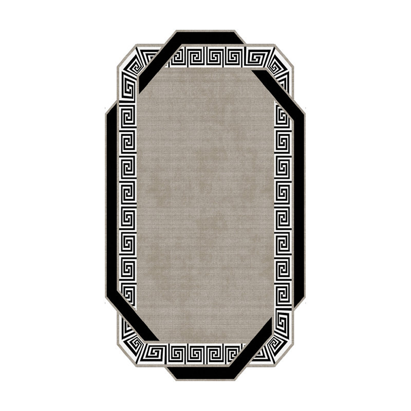 Tapis en polyester tissé à la machine Novelty Wheaton, Nouveauté 5 pi 11 po x 9 pi 2 po