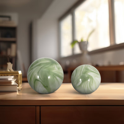 Annaleigh Modern Glass Orbs Set of 2 - Stylish Decorative Accents