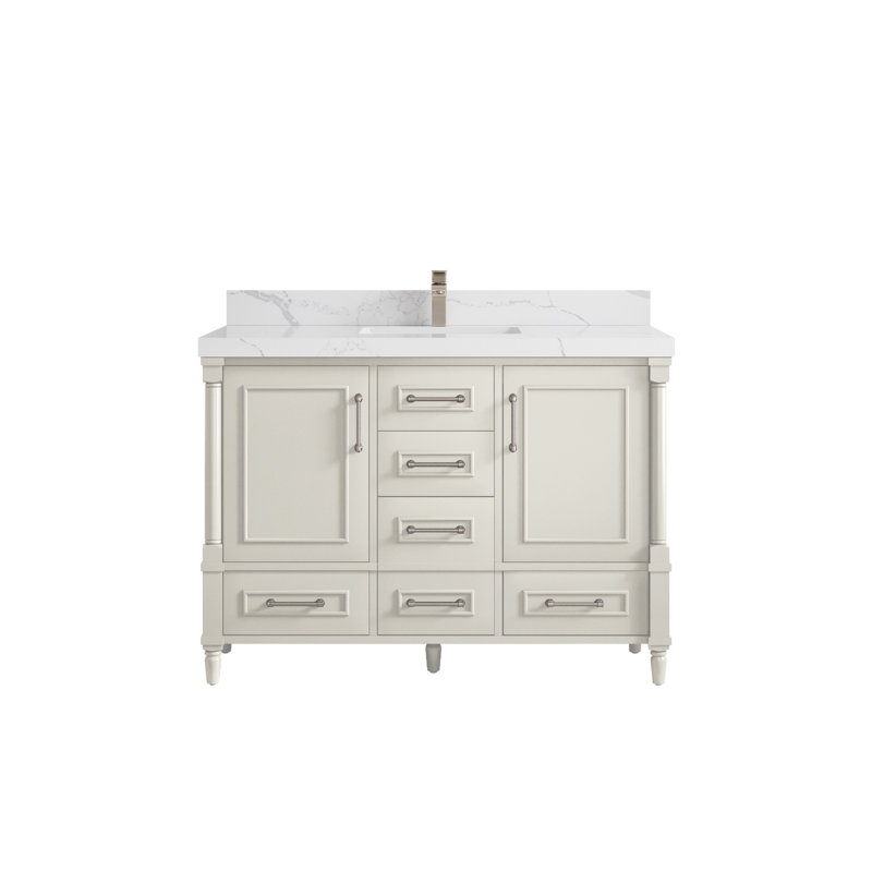 Meuble-lavabo simple avec comptoir 48 po Aberdeen, Calacatta Laza