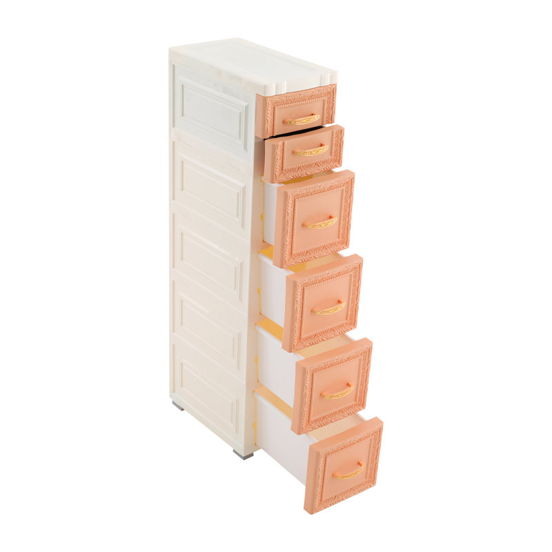 5 Tiers Freestanding Bathroom Cabinet, Orange