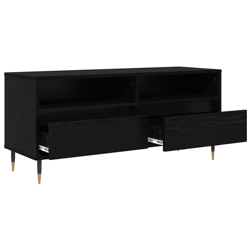 Unfinished TV Stand for TVs up to 24", Black Oak