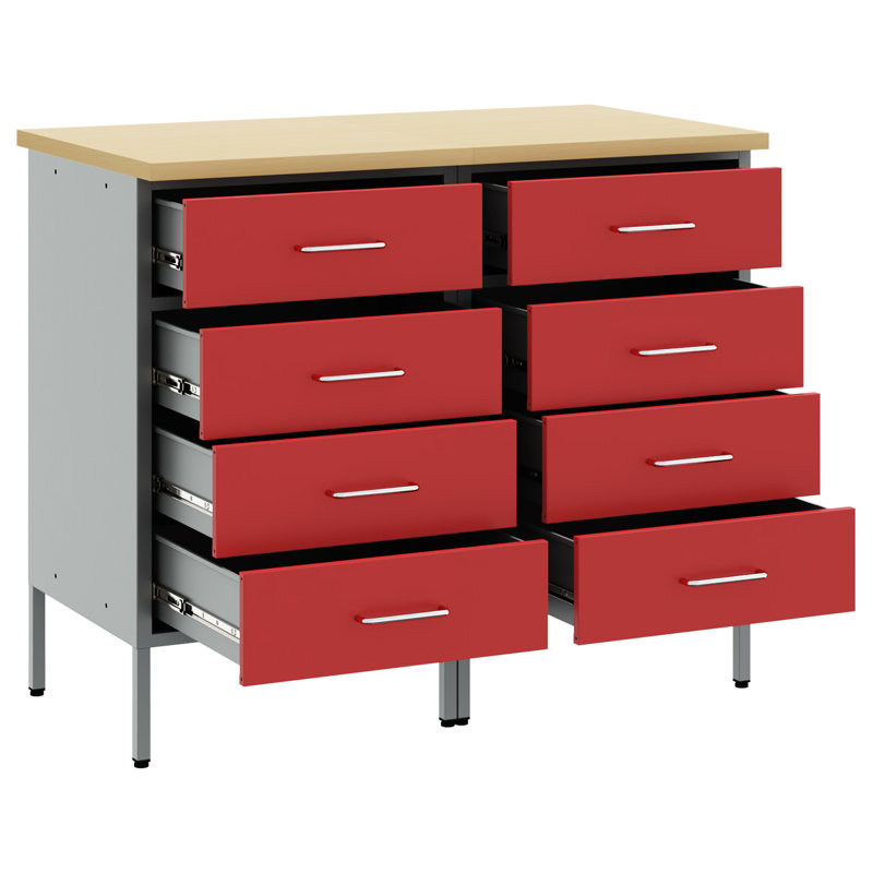 Work Cabinet with Drawer, Red
