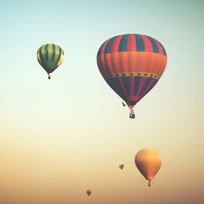 Eligia Hot Air Balloons - Wrapped Canvas Print, 30cm H x 30cm W x 3.8cm D