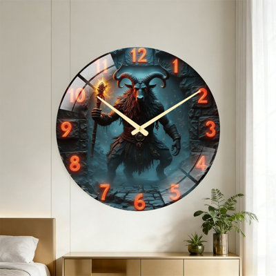 Horloge murale mythique - Horloge murale moderne en verre de 61 cm (24 pouces)
