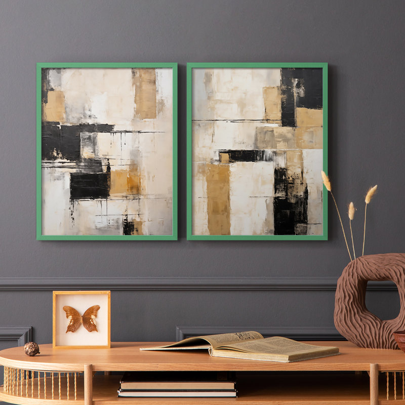 Série ABSTRACT CDI - reproduction encadrée de qualité supérieure - prête à être accrochée - aucun clou requis - aucun clou requis