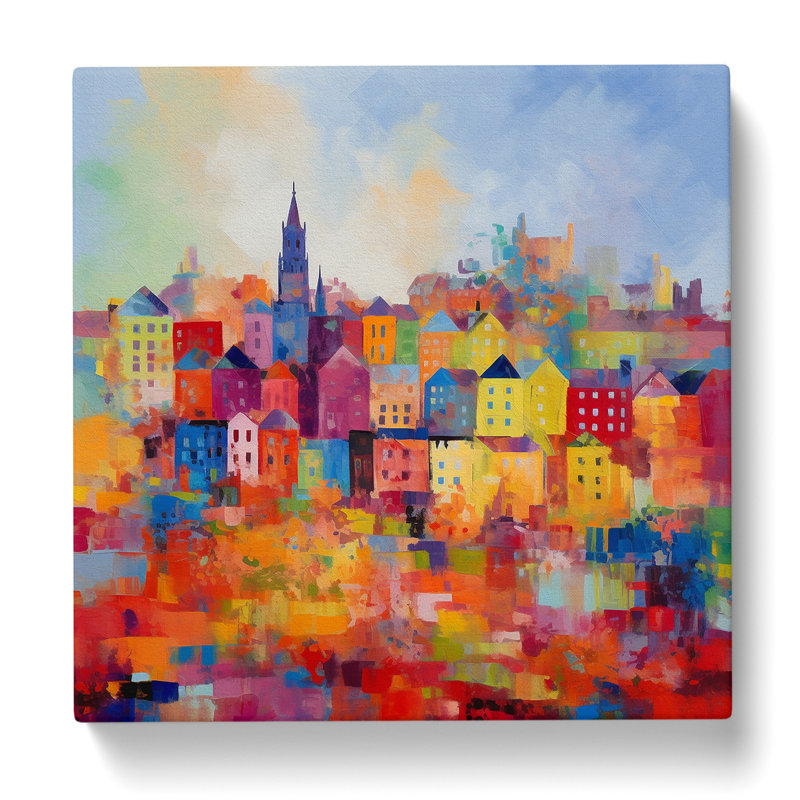 City Of Cardiff Colour Field No.3 - Wrapped Canvas, 35cm H x 35cm W x 3cm D