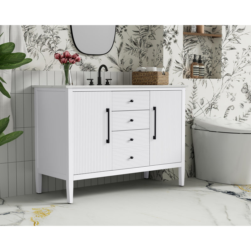 Meuble-lavabo simple 48 po, Blanc