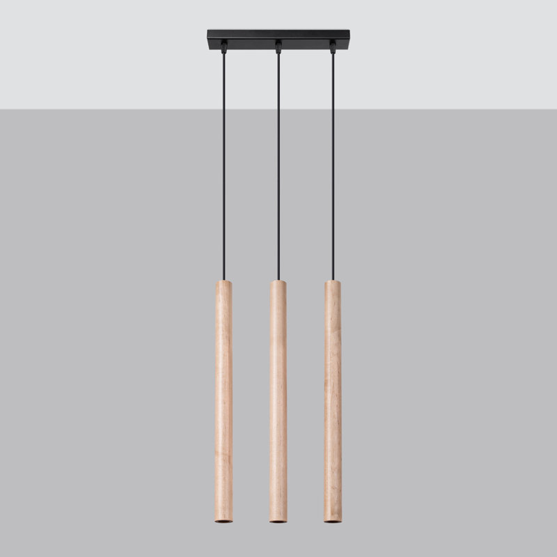 Berthile - Light Pendant, 3 Lights, Brown, 52cm W x 9cm D