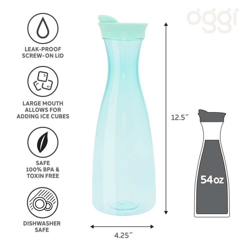 JuIce Jar w/ Flip-Open Lid (1.6 lt, 54 oz) - Aqua Tint