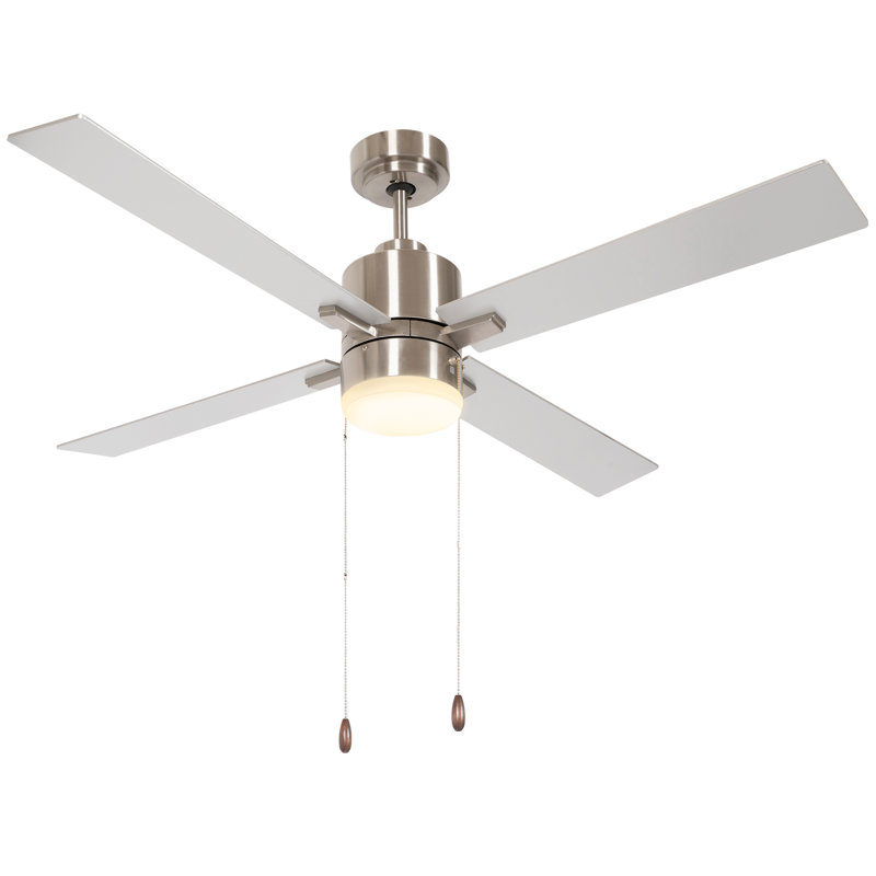 Caisha Ceiling Fan with LED Lights, Nickel