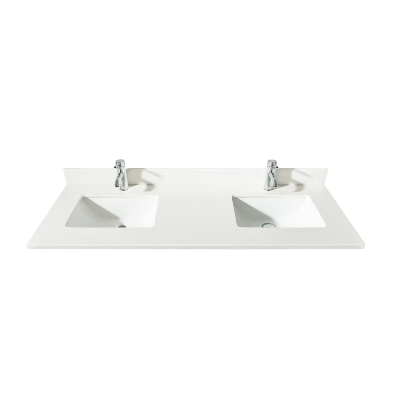 Ensemble de meuble-lavabo double 75 "avec miroir Flannery, Blanc neige