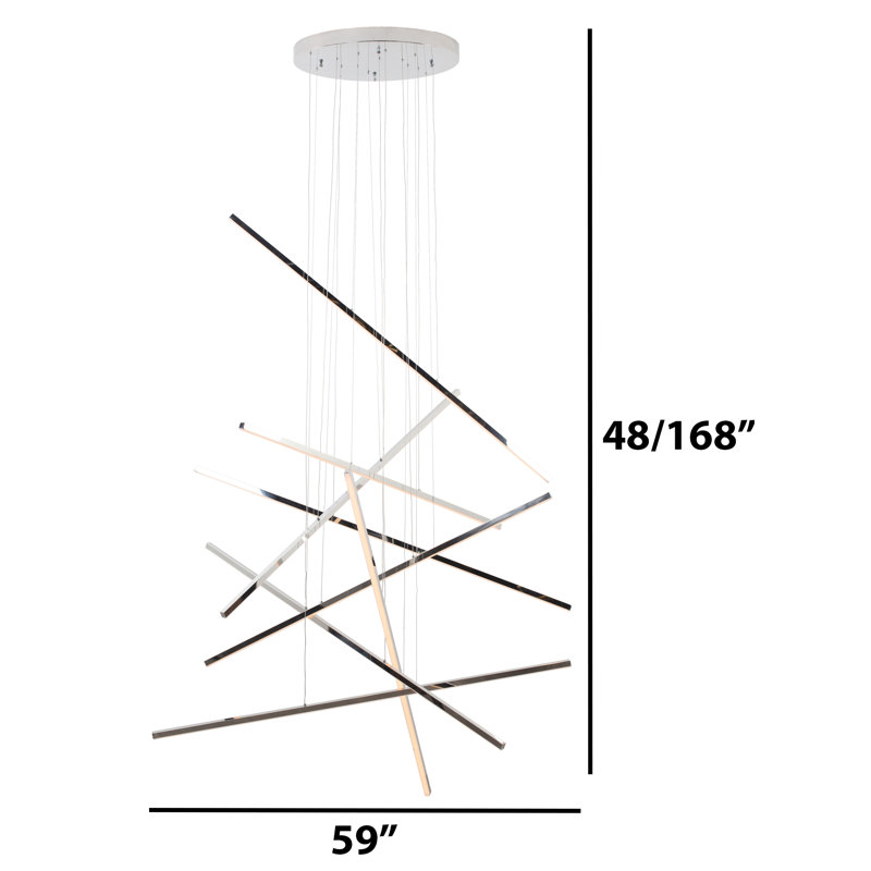 Lustre linéaire moderne à 8 lumières DEL