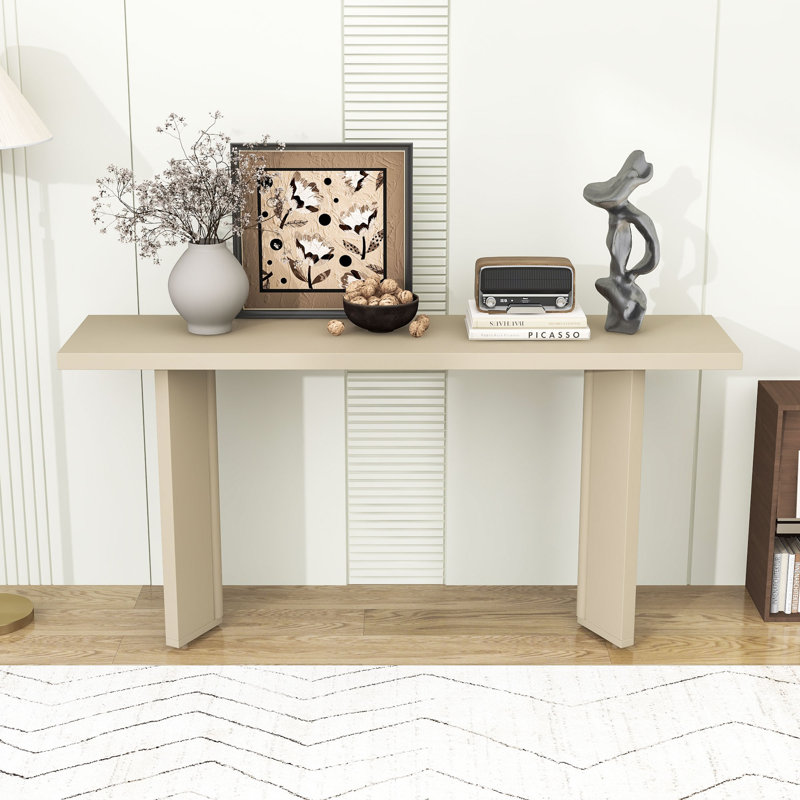 Console avec pieds géométriques, Beige