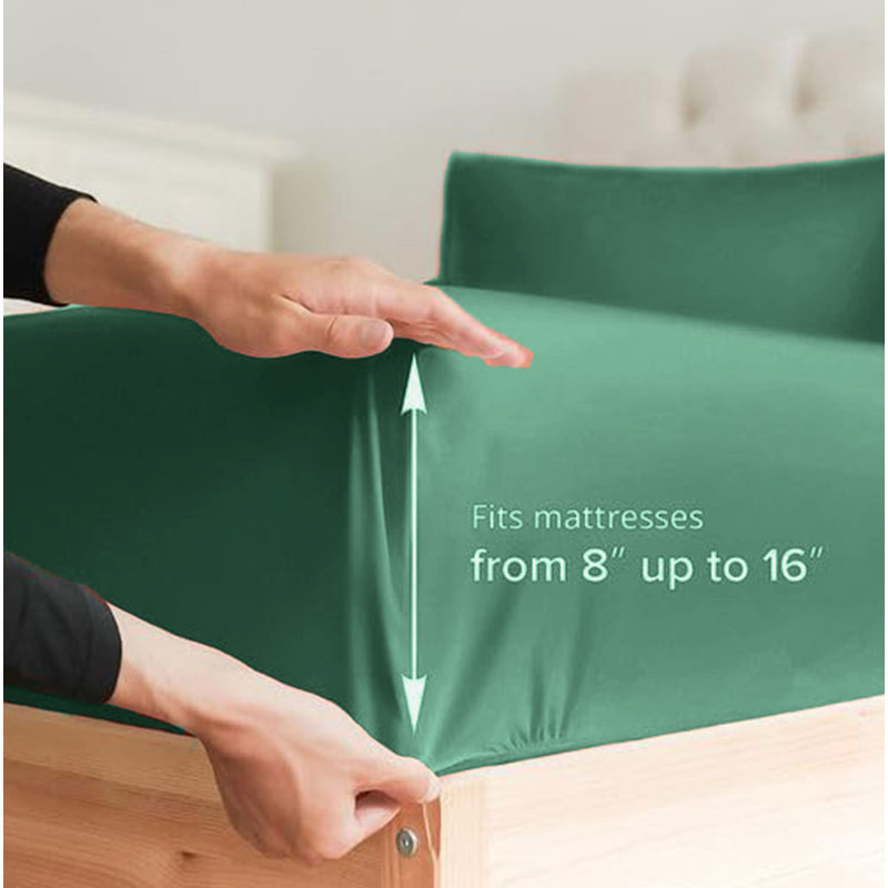  Ensemble de draps en rayonne de bambou 4 pièces Premium Luxury, Ensemble de draps pour taille de lit simple TG ave