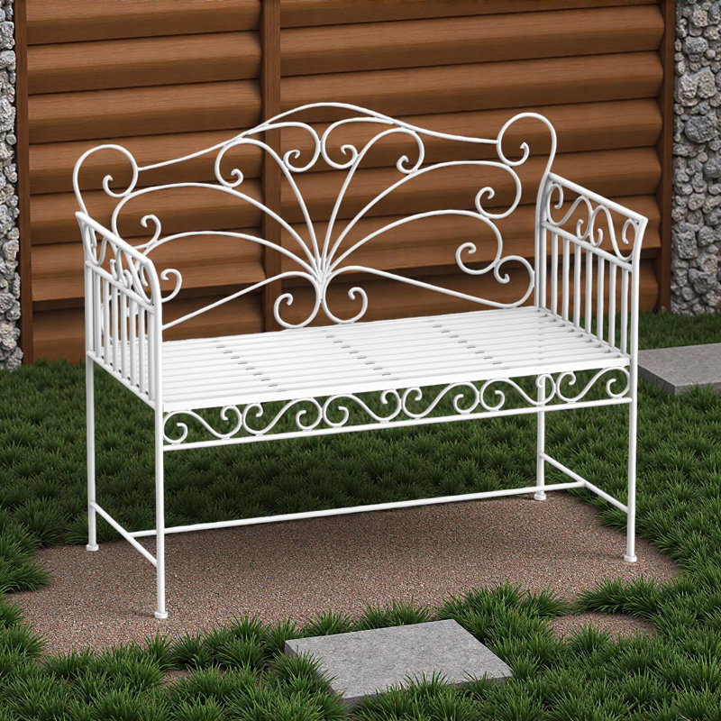 Banc de jardin 45 po, bancs de porche antique en fonte pour l'extérieur