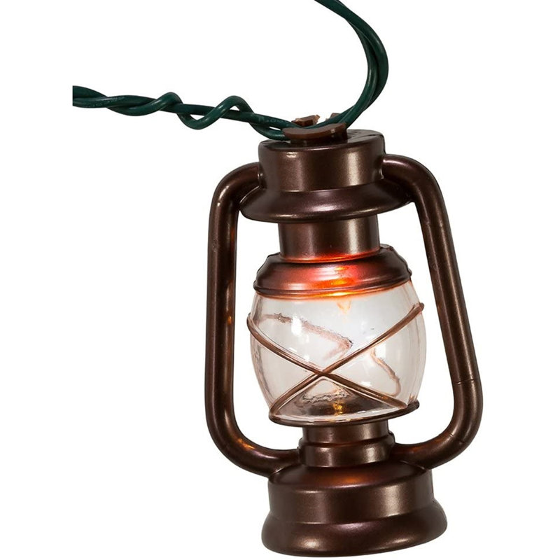 Kurt Adler 10-Light Antique Brass Outdoor Lantern String Lights