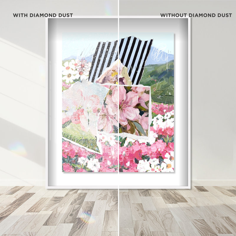 Let it All Bloom Shadowbox Floral & Botanical Print by Oliver Gal, Black Frame, 16 x 20, 37.5"H x 46.5"W, White Shadowbox