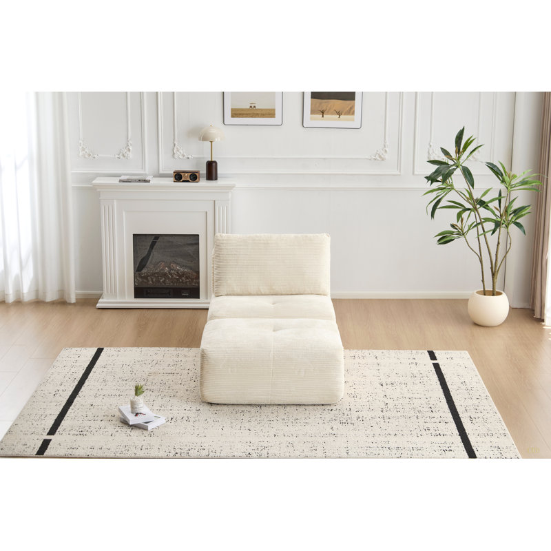 Canapé modulaire en mousse à mémoire de forme moderne, méridienne simple pour le salon, canapé modulaire Cloud pour animaux de compagnie, tissu en velours côtelé, repose-pieds mobile, aucun assemblage requis