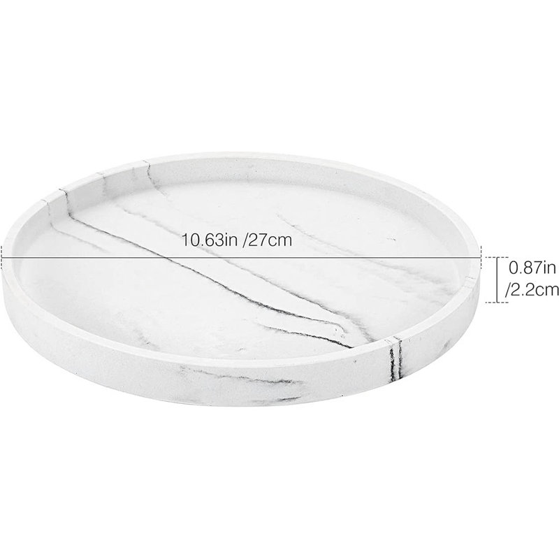 Tray, Gravel White, Round, 27cm W x 27cm D x 2.2cm H