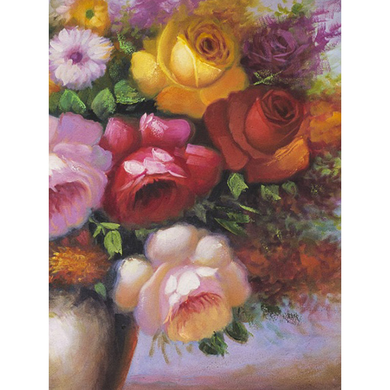 Bouquet de roses | Huile sur toile | Par Dinesh Attry | Avec cadre