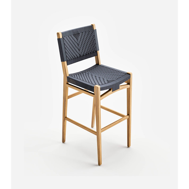Chontales avec dossier, Noir naturel, Tabouret de bar (siège d'une hauteur de 30 po)