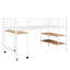 Lit mezzanine simple en métal, table indépendante avec roulettes, deux tablettes-341198280