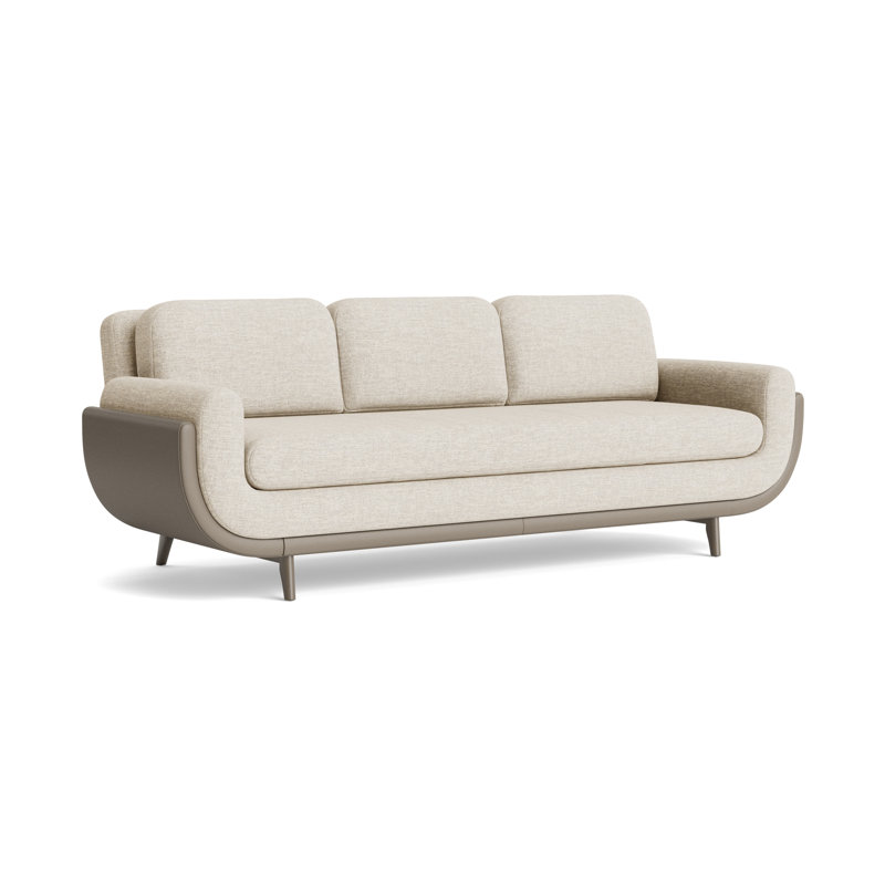 Regatta 100 Sofa, Textured Slub Weave-Toffee/Greenwich-Pewter, Driftwood
