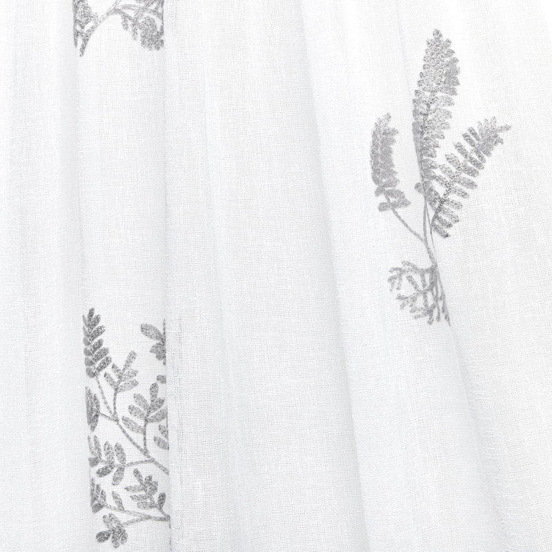 Nicole Miller New York Mabel Sheer Rod Pocket Curtain Panels Pair, 54" W x 63" L, Gray