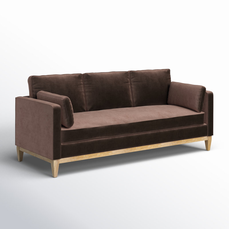 Pera 84'' Velvet Sofa, Deep Brown Velvet